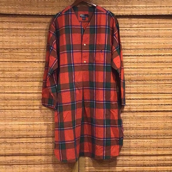 Polo Ralph Lauren Other - Mens Polo Ralph Lauren Pajamas Long Night Shirt Red Blue Green Plaid Large